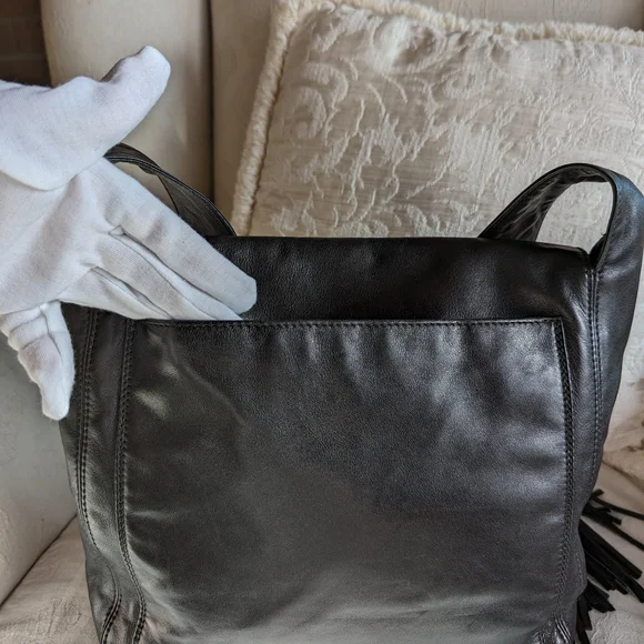 Rare Black Lambskin Large CC Tassel Hobo Bag Gold Hardware, 1996-1997 - Picture 11 of 13